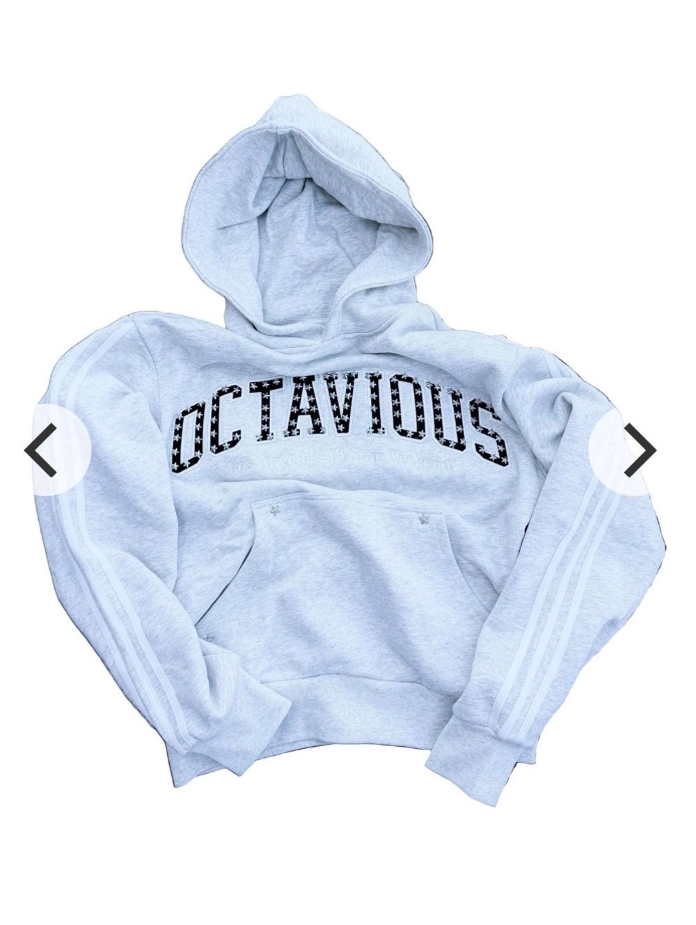 Octavious Marks Gray Hoodie Sweatshirt with Logo Print